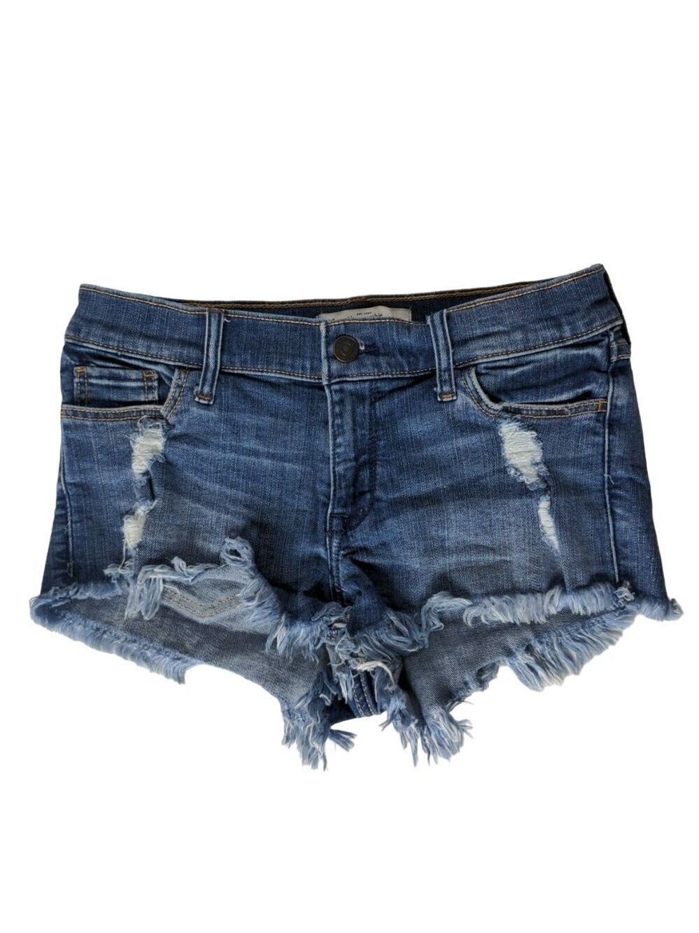 Abercrombie & Fitch Denim Distressed Booty Shorts 00